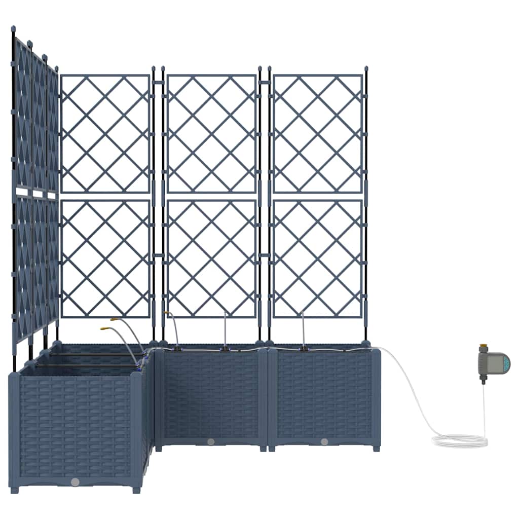 Garden Planter 5 pcs Grey 120 x 120 x 142 cm PP