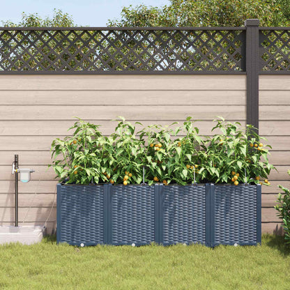 Garden Planter 4 pcs Grey 160 x 40 x 52 cm PP