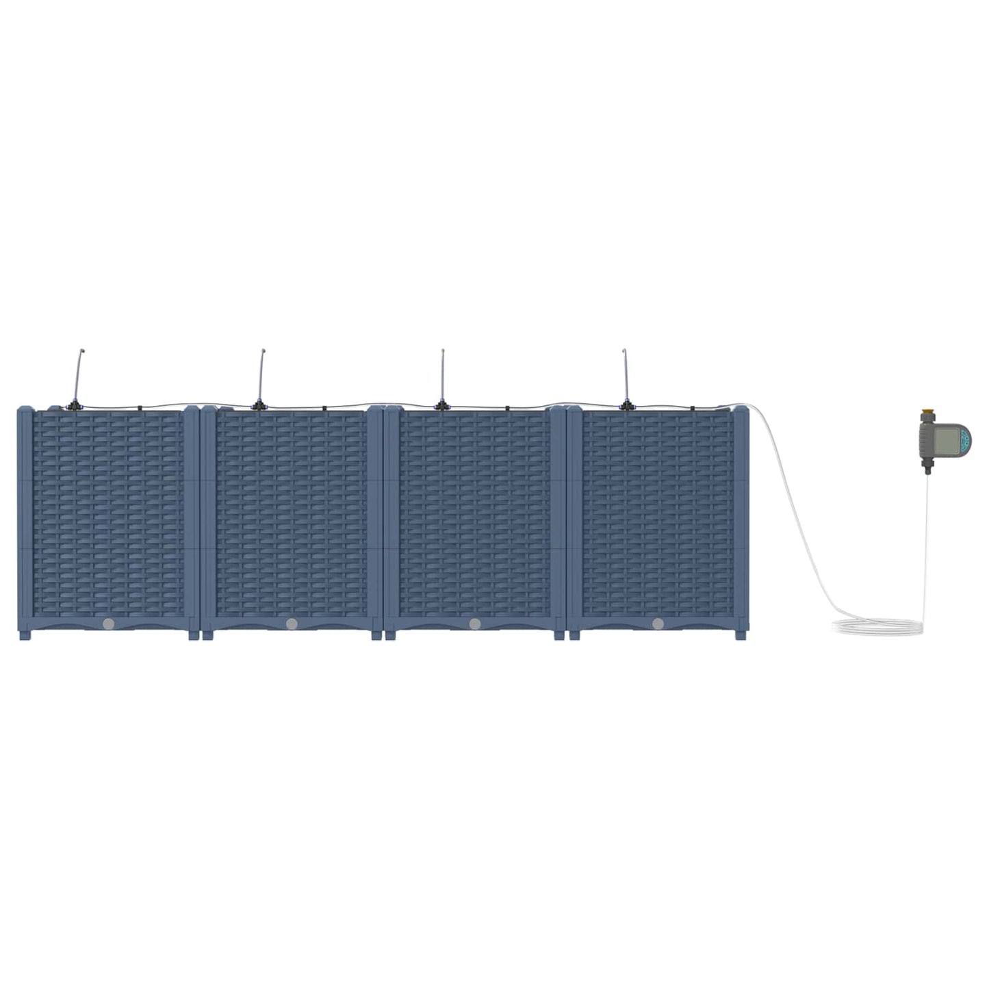 Garden Planter 4 pcs Grey 160 x 40 x 52 cm PP