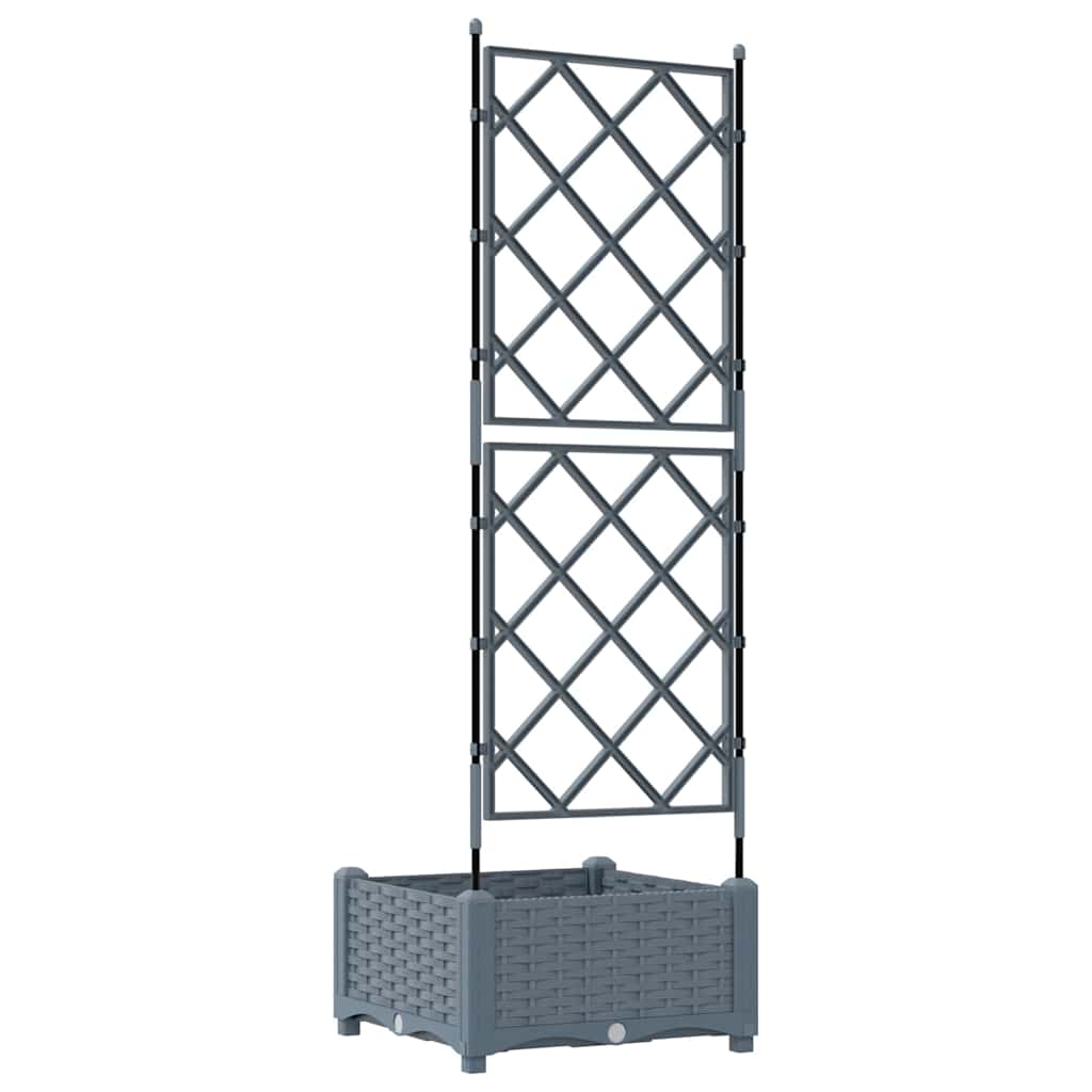 Garden Planter LiGht Grey 40 x 40 x 125.5 cm PP