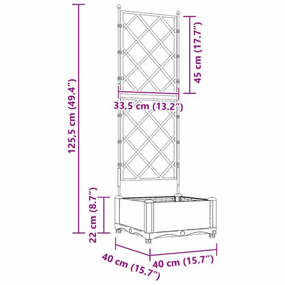 Garden Planter LiGht Grey 40 x 40 x 125.5 cm PP