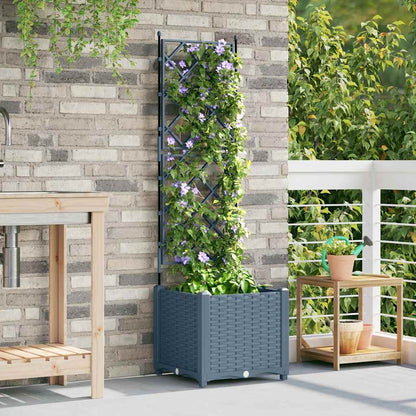 Garden Planter LiGht Grey 40 x 40 x 143 cm PP