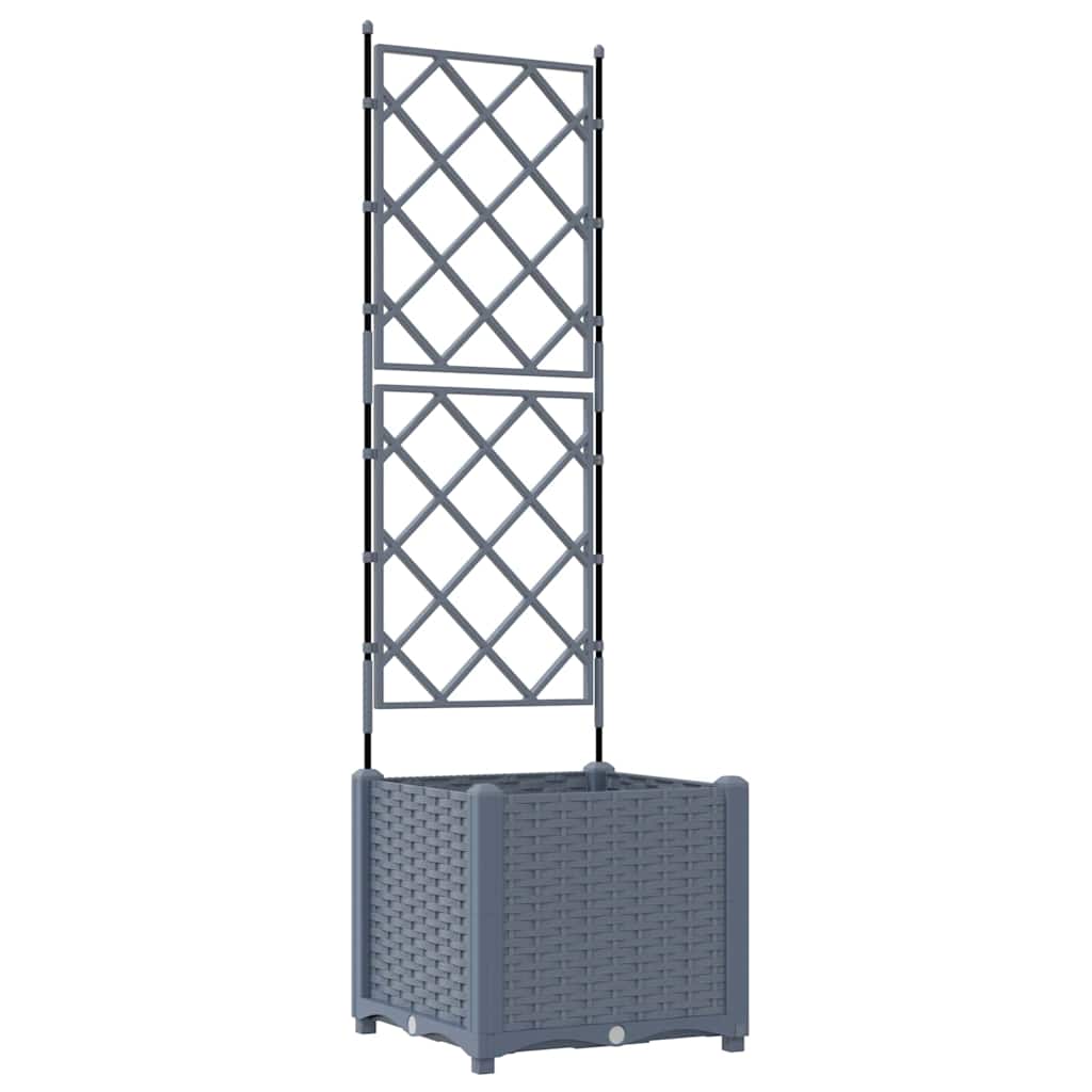 Garden Planter LiGht Grey 40 x 40 x 143 cm PP