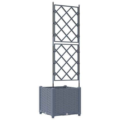 Garden Planter LiGht Grey 40 x 40 x 143 cm PP