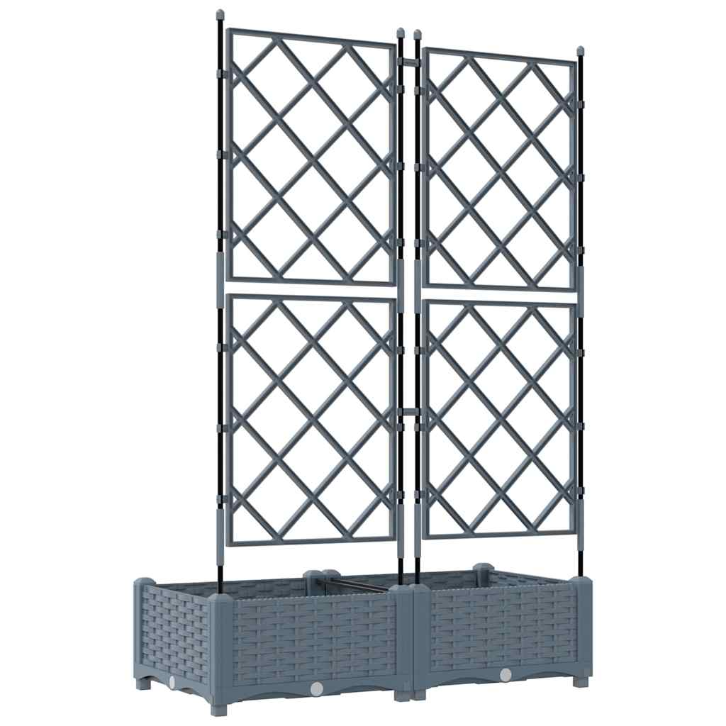 Garden Planter 2 pcs LiGht Grey 80 x 40 x 125.5 cm PP