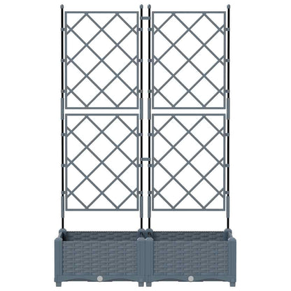 Garden Planter 2 pcs LiGht Grey 80 x 40 x 125.5 cm PP