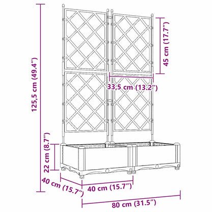 Garden Planter 2 pcs LiGht Grey 80 x 40 x 125.5 cm PP