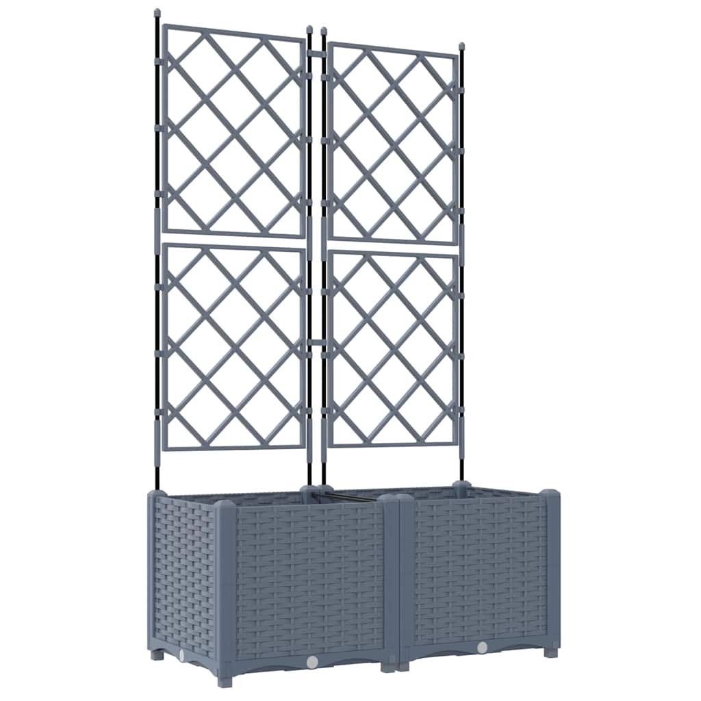 Garden Planter 2 pcs LiGht Grey 80 x 40 x 143 cm PP