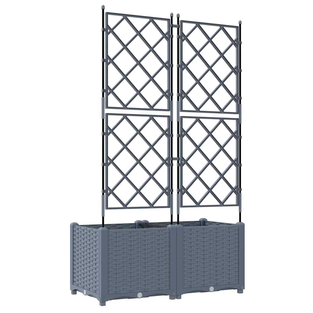Garden Planter 2 pcs LiGht Grey 80 x 40 x 143 cm PP