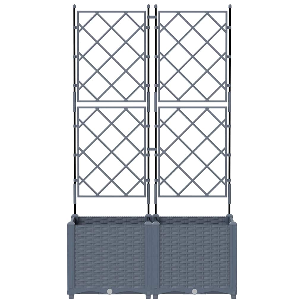 Garden Planter 2 pcs LiGht Grey 80 x 40 x 143 cm PP