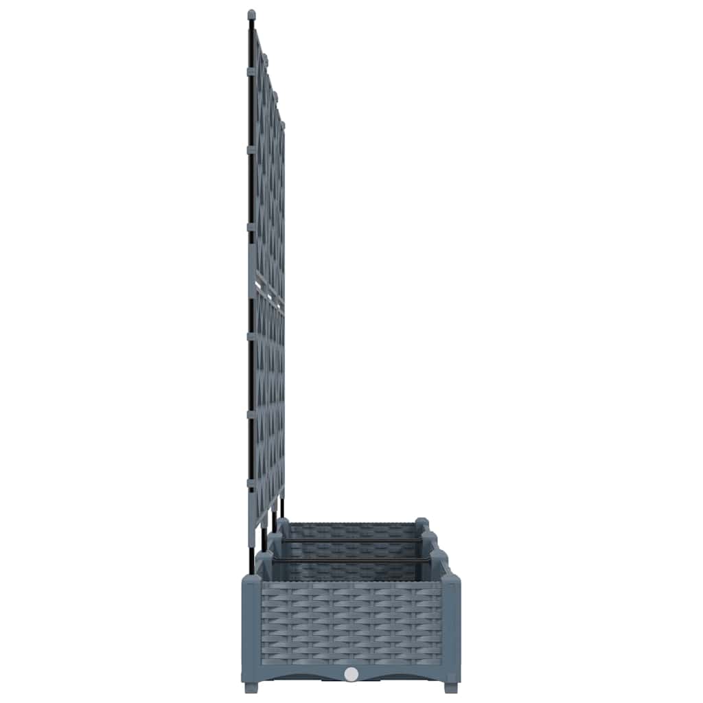 Garden Planter 3 pcs LiGht Grey 120 x 40 x 125.5 cm PP