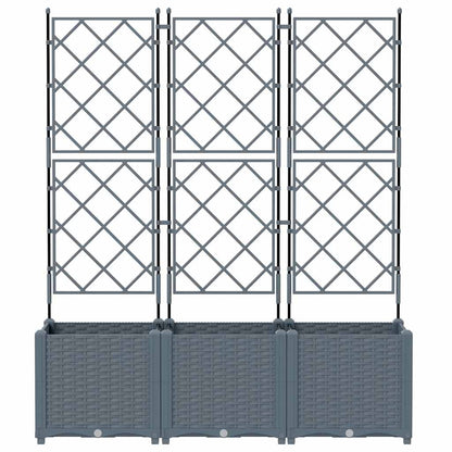 Garden Planter 3 pcs LiGht Grey 120 x 40 x 143 cm PP