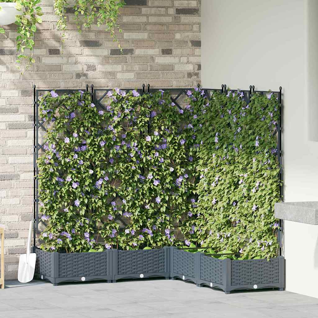 Garden Planter 5 pcs LiGht Grey 120 x 120 x 125.5 cm PP