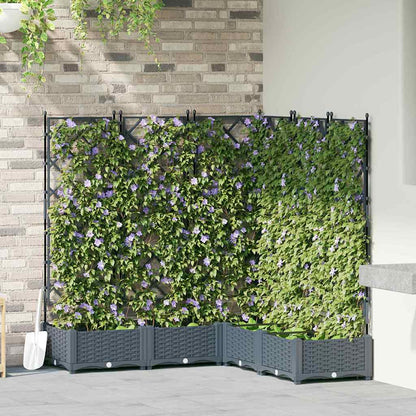 Garden Planter 5 pcs LiGht Grey 120 x 120 x 125.5 cm PP