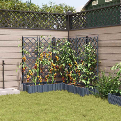 Garden Planter 5 pcs LiGht Grey 120 x 120 x 125.5 cm PP