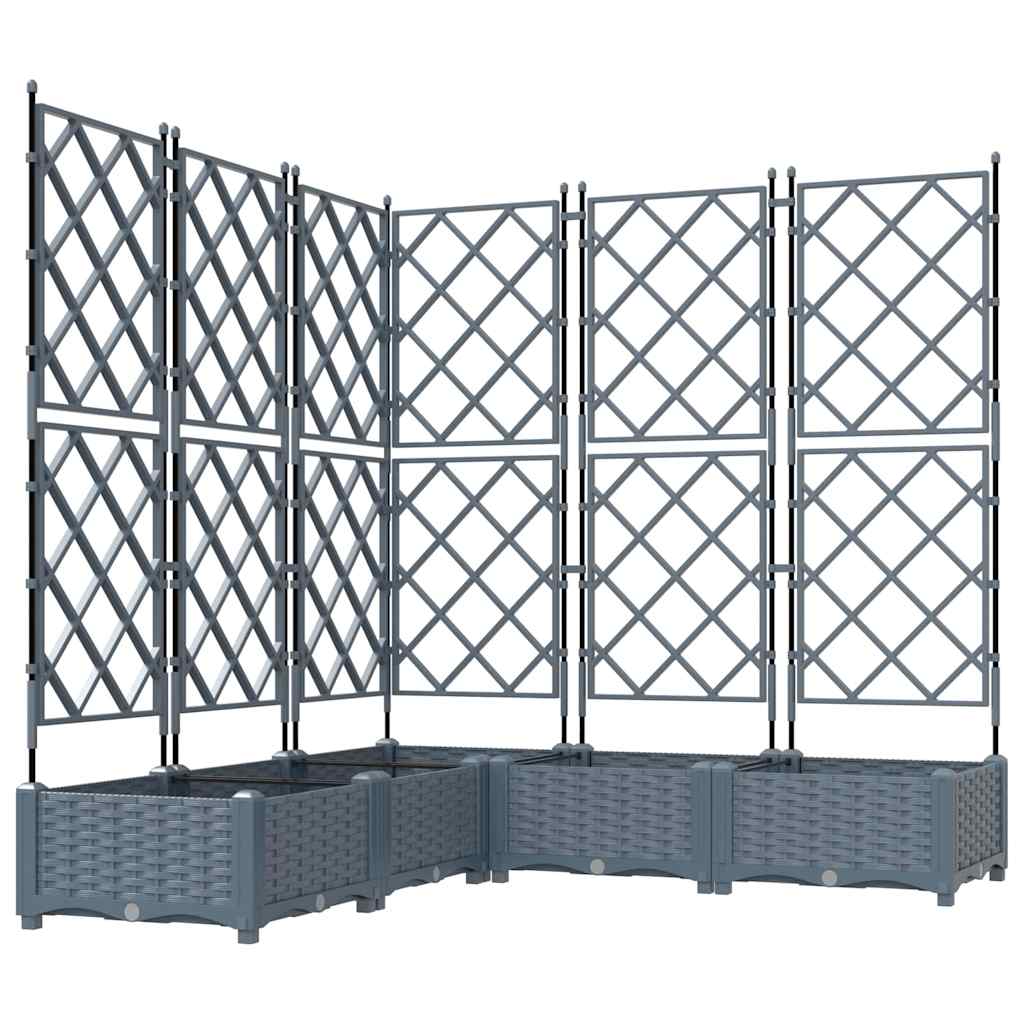Garden Planter 5 pcs LiGht Grey 120 x 120 x 125.5 cm PP