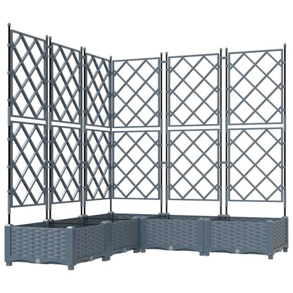 Garden Planter 5 pcs LiGht Grey 120 x 120 x 125.5 cm PP