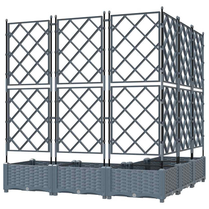 Garden Planter 5 pcs LiGht Grey 120 x 120 x 125.5 cm PP
