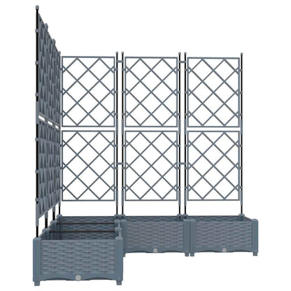Garden Planter 5 pcs LiGht Grey 120 x 120 x 125.5 cm PP