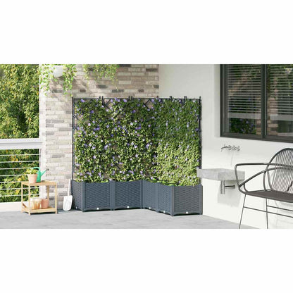 Garden Planter 5 pcs LiGht Grey 120 x 120 x 143 cm PP