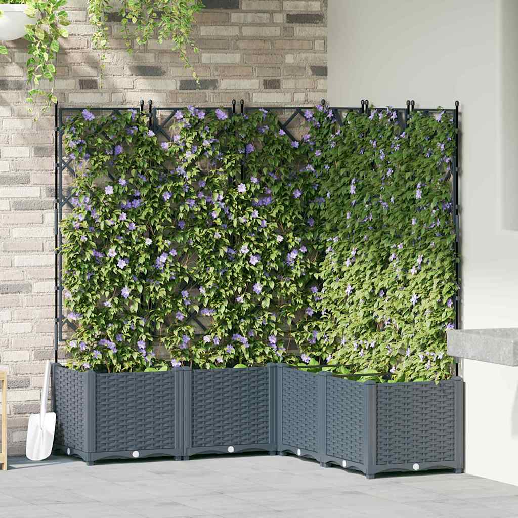 Garden Planter 5 pcs LiGht Grey 120 x 120 x 143 cm PP
