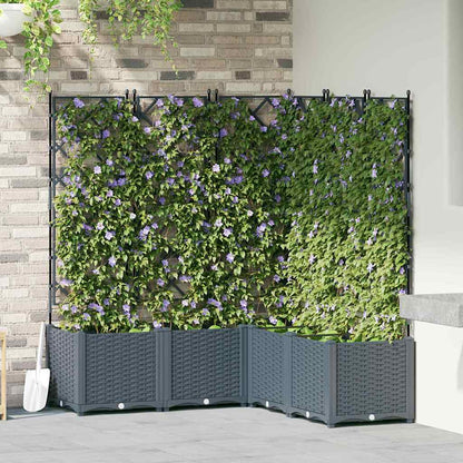 Garden Planter 5 pcs LiGht Grey 120 x 120 x 143 cm PP