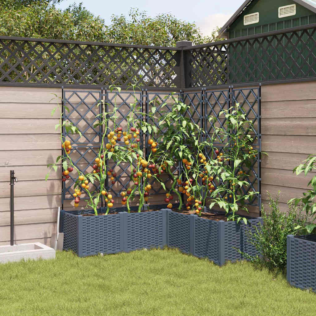 Garden Planter 5 pcs LiGht Grey 120 x 120 x 143 cm PP