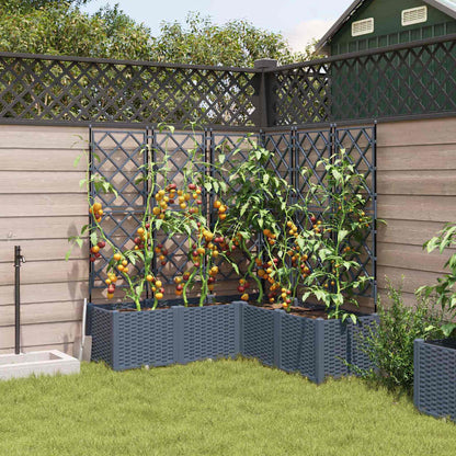 Garden Planter 5 pcs LiGht Grey 120 x 120 x 143 cm PP