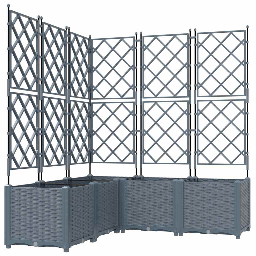 Garden Planter 5 pcs LiGht Grey 120 x 120 x 143 cm PP