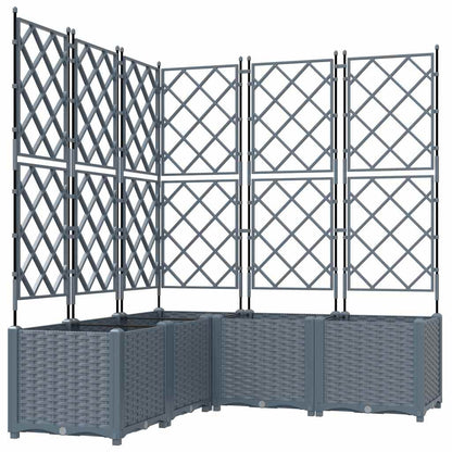 Garden Planter 5 pcs LiGht Grey 120 x 120 x 143 cm PP