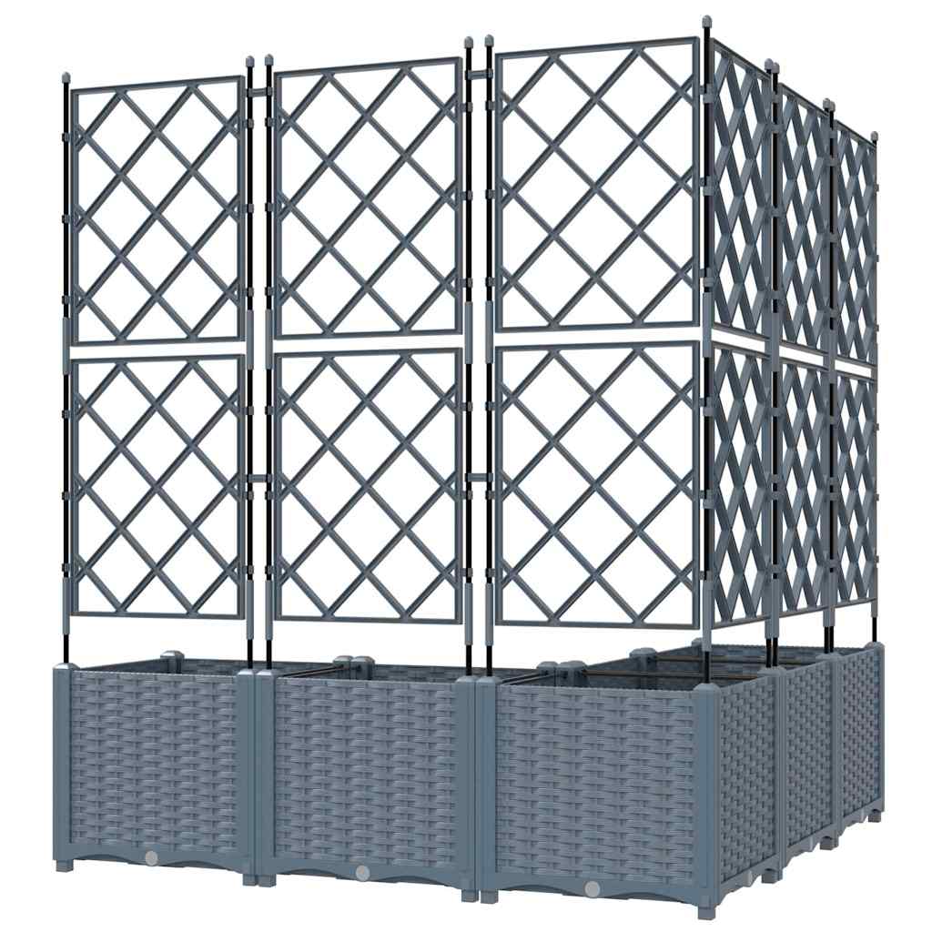 Garden Planter 5 pcs LiGht Grey 120 x 120 x 143 cm PP