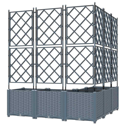 Garden Planter 5 pcs LiGht Grey 120 x 120 x 143 cm PP
