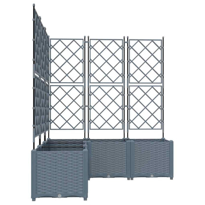 Garden Planter 5 pcs LiGht Grey 120 x 120 x 143 cm PP