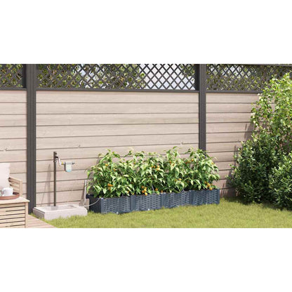 Garden Planter 4 pcs LiGht Grey 160 x 40 x 22 cm PP