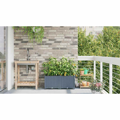 Garden Planter 2 pcs LiGht Grey 80 x 40 x 37.5 cm PP