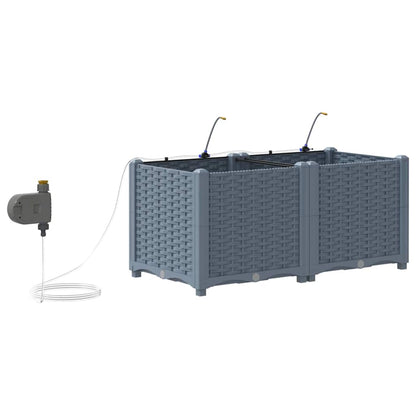 Garden Planter 2 pcs LiGht Grey 80 x 40 x 37.5 cm PP