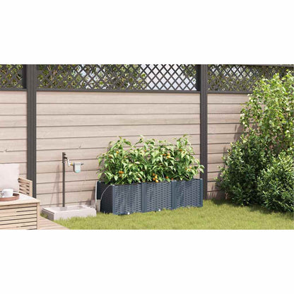 Garden Planter 3 pcs LiGht Grey 120 x 40 x 37.5 cm PP