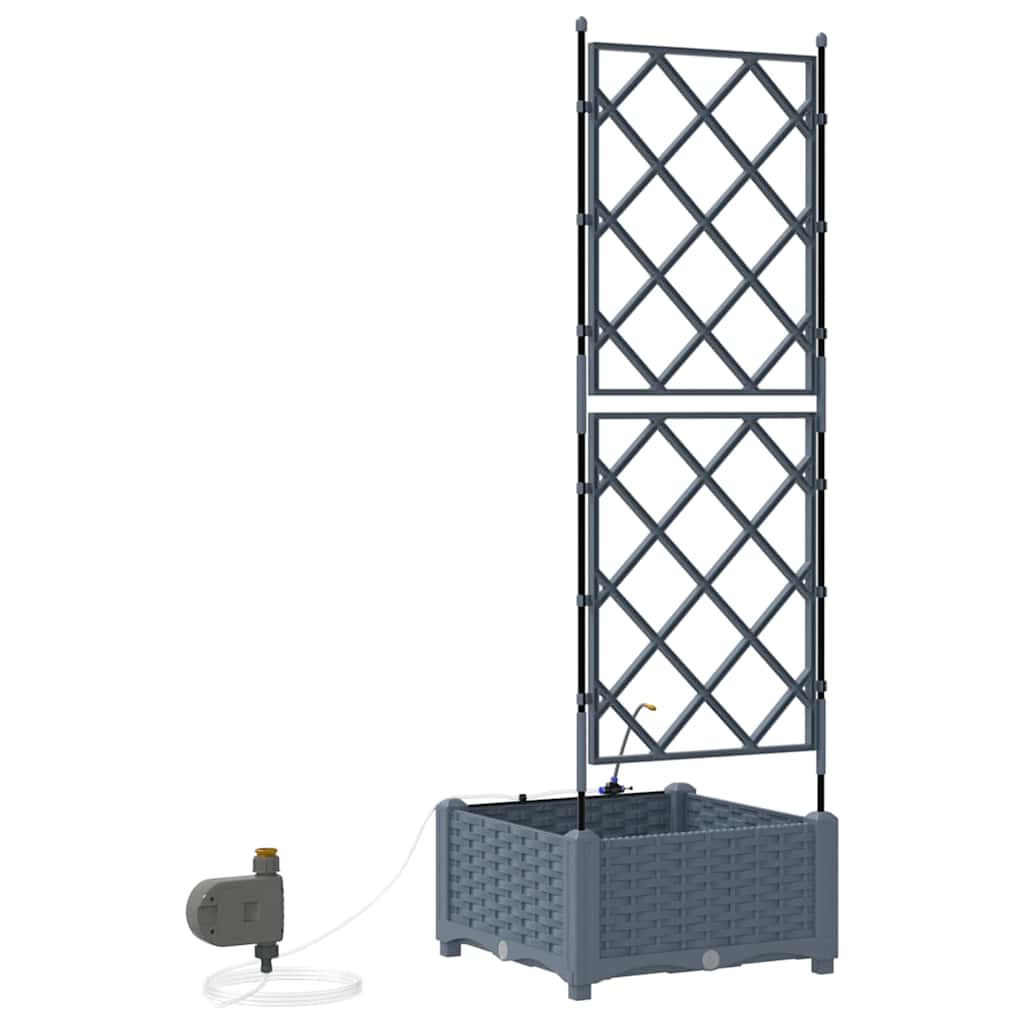 Garden Planter LiGht Grey 40 x 40 x 126 cm PP