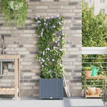 Garden Planter 2 pcs LiGht Grey 40 x 40 x 142 cm PP