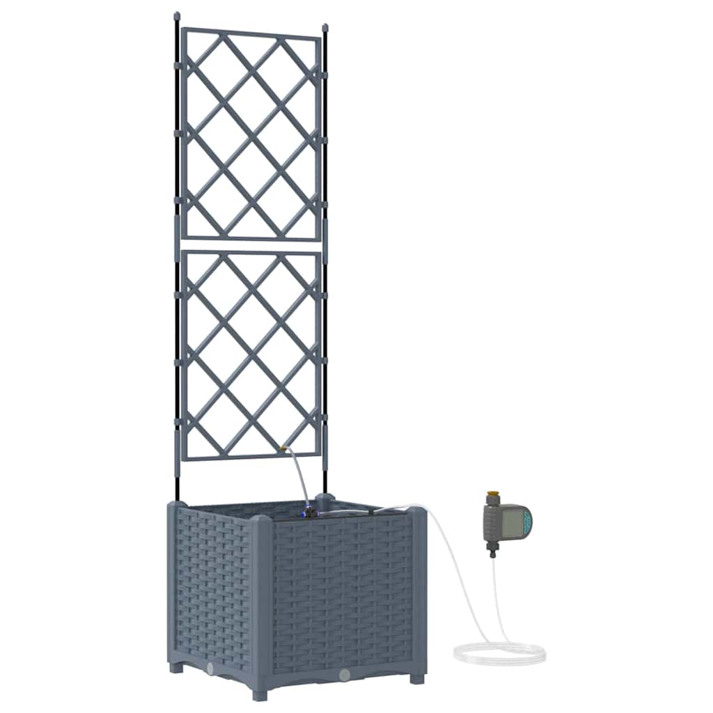 Garden Planter 2 pcs LiGht Grey 40 x 40 x 142 cm PP