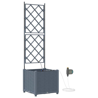Garden Planter 2 pcs LiGht Grey 40 x 40 x 142 cm PP