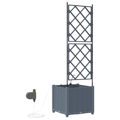 Garden Planter 2 pcs LiGht Grey 40 x 40 x 142 cm PP