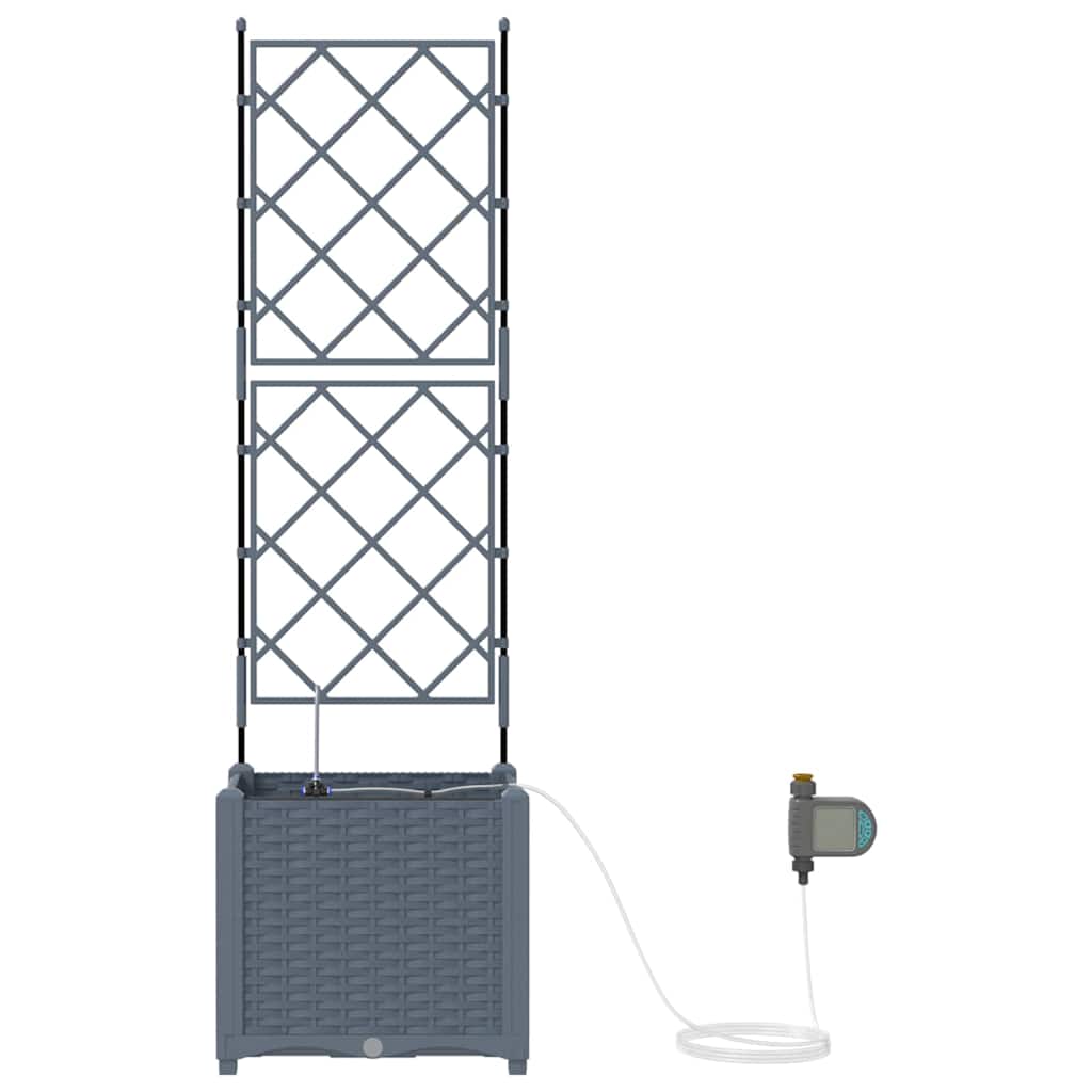 Garden Planter 2 pcs LiGht Grey 40 x 40 x 142 cm PP
