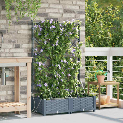 Garden Planter 2 pcs LiGht Grey 80 x 40 x 126 cm PP
