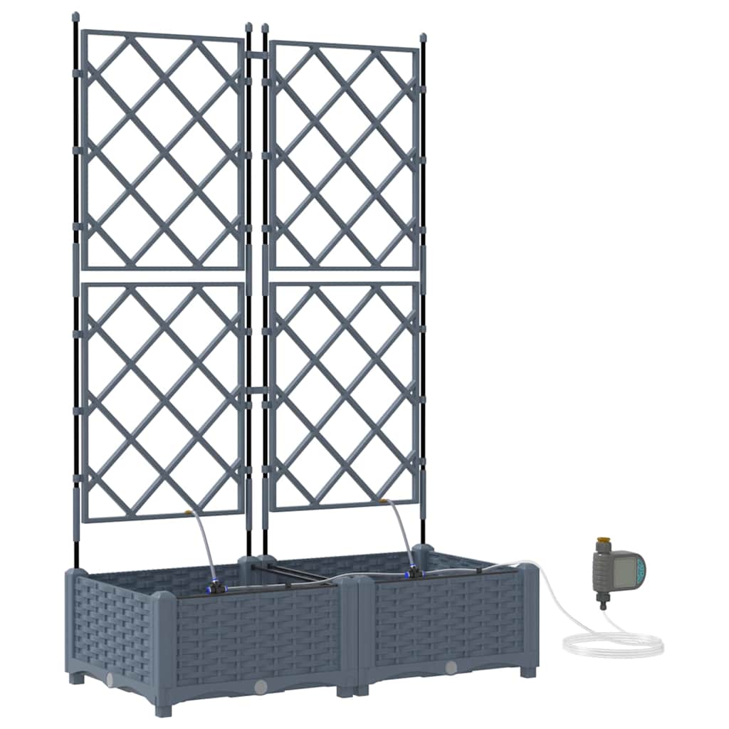 Garden Planter 2 pcs LiGht Grey 80 x 40 x 126 cm PP