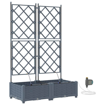 Garden Planter 2 pcs LiGht Grey 80 x 40 x 126 cm PP