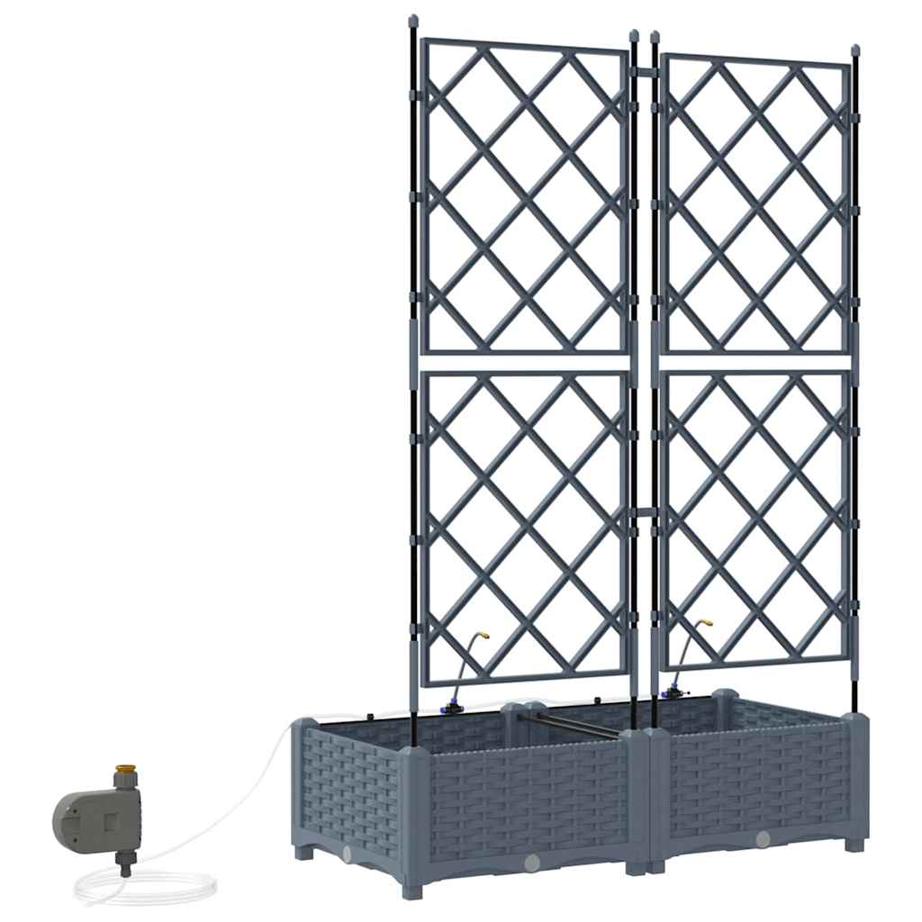 Garden Planter 2 pcs LiGht Grey 80 x 40 x 126 cm PP