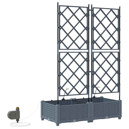Garden Planter 2 pcs LiGht Grey 80 x 40 x 126 cm PP