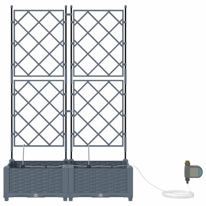Garden Planter 2 pcs LiGht Grey 80 x 40 x 126 cm PP