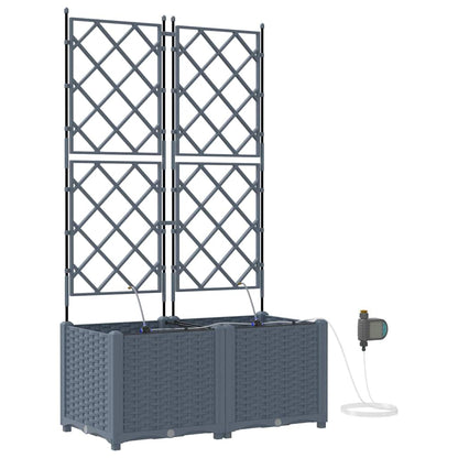 Garden Planter 2 pcs LiGht Grey 80 x 40 x 142 cm PP